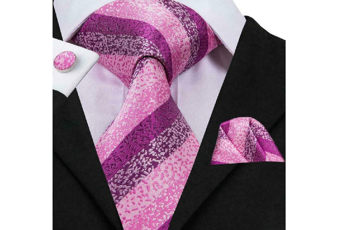 Designer Silk Tie Set (Pink)