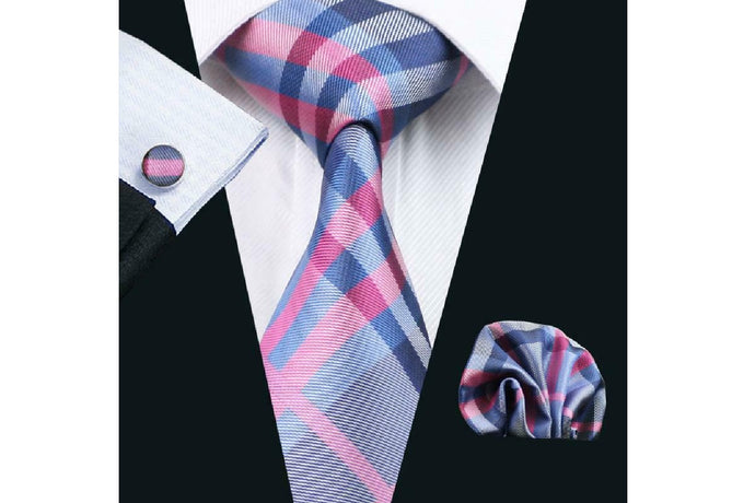 Designer Silk Tie Set (Pink)