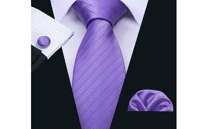 Designer Silk Tie Set (Purple)