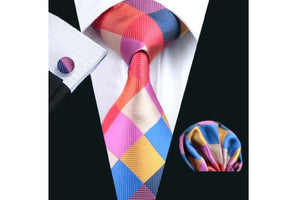 Designer Silk Tie Set (Pink)