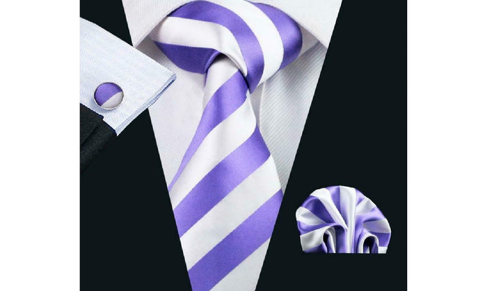 Designer Silk Tie Set (Purple)