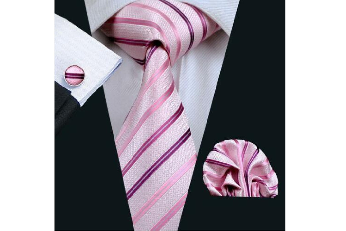 Designer Silk Tie Set (Pink)