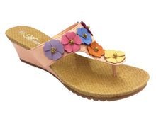 Spring Flower Leather Thong Sandals