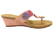 Spring Flower Leather Thong Sandals