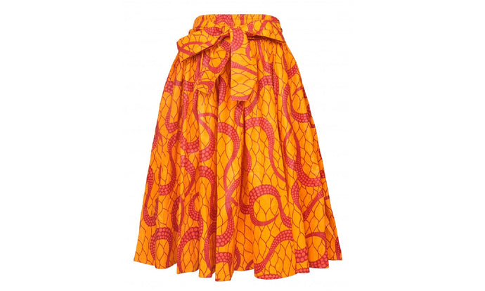 Traditional African Print Cotton Skirts (Knee Length)