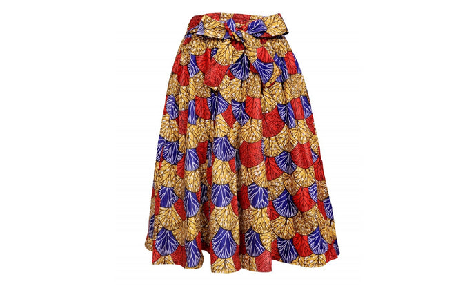 Traditional African Print Cotton Skirts (Knee Length)