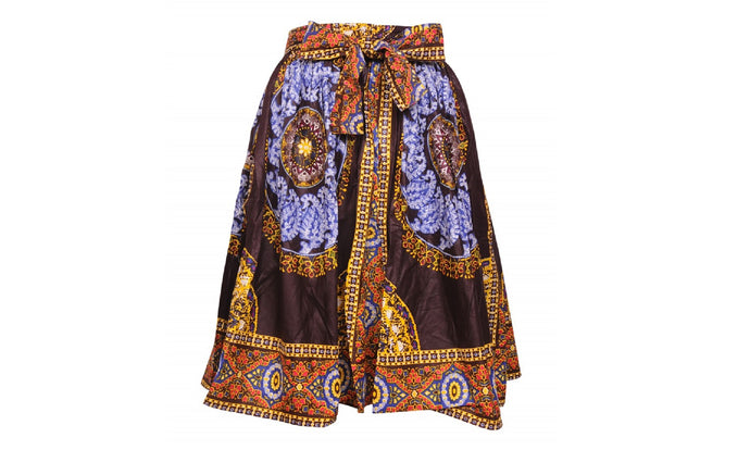 Traditional African Print Cotton Skirts (Knee Length)