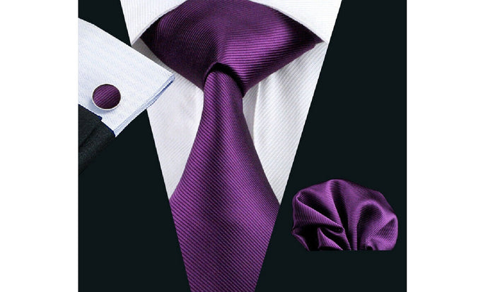 Designer Silk Tie Set (Purple)