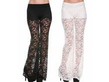 Wide Floral Lace Pants with Built-In Shorts