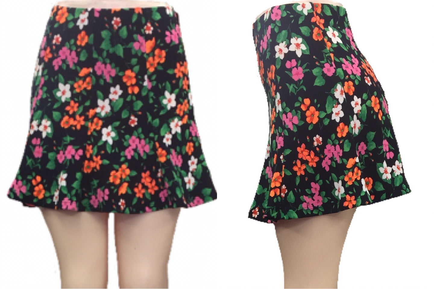 Fitted Flare Floral Skirt