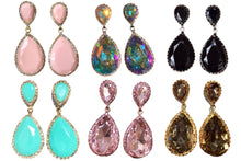 Drop Dangle Crystal Gem Tear Drop Earrings