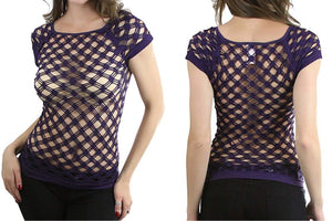 Convertible Short Sleeve Fishnet Top-to-Dress