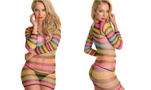 Convertible Colorful Rainbow Fishnet Top-to-Dress
