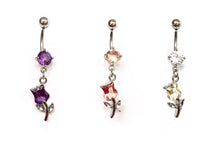 Stainless Steel Belly Rings - Blossomed Tulips