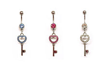 Stainless Steel Belly Rings - Key To Your Heart
