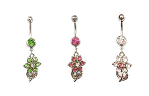 Stainless Steel Belly Rings - Flowers