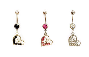 Stainless Steel Belly Rings - Lovely Heart