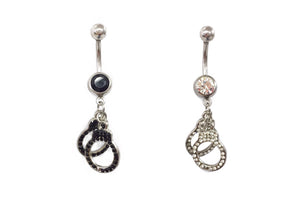 Stainless Steel Belly Rings - Sexy Handcuffs