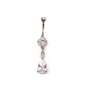 Stainless Steel Belly Rings - Dangling Droplets