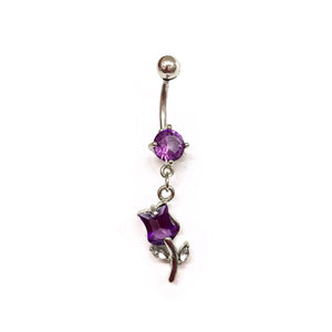 Stainless Steel Belly Rings - Blossomed Tulips