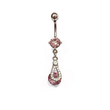 Stainless Steel Belly Rings - Crystal Droplets