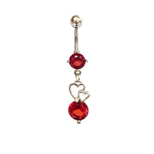 Stainless Steel Belly Rings - Dangling Hearts