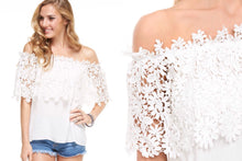 Sunkissed White Crochet Off-Shoulder Blouse