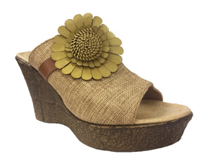 High Flower Wedge Sandals