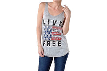 Live Free Patriotic American Flag Tank
