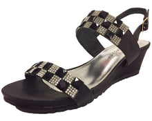 Checkered Crystal Dress Sandals