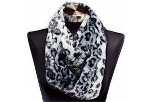 Silky Soft Faux Fur Infinity Scarf (Animal Print)