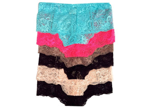 Sheer Lace Bikini Panties with Scalloped Edge
