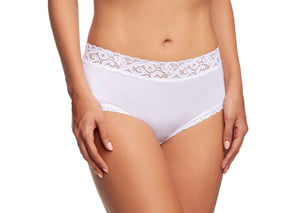 Silky Hip Hugging Panties with Lace Trim (Neutral Colors)