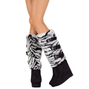 Tall All Fur Knee High Wedge Boots