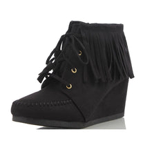 Fringes Wedge Ankle Boots