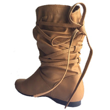 Strappy Slouched Flat Boots