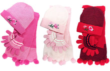 Girl's Scarf, Hat & Gloves Rose Set (3-Piece Set)