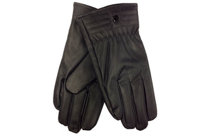 Fleece Lined Leather Gloves with Rubber Grip