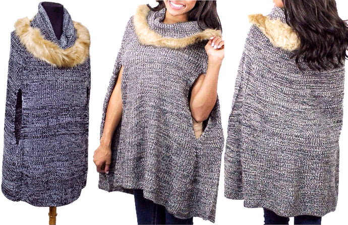 Pullover Comfort Poncho with Armholes