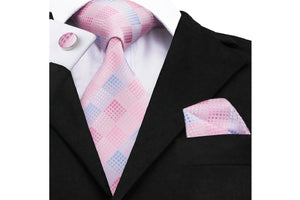 Designer Silk Tie Set (Pink)