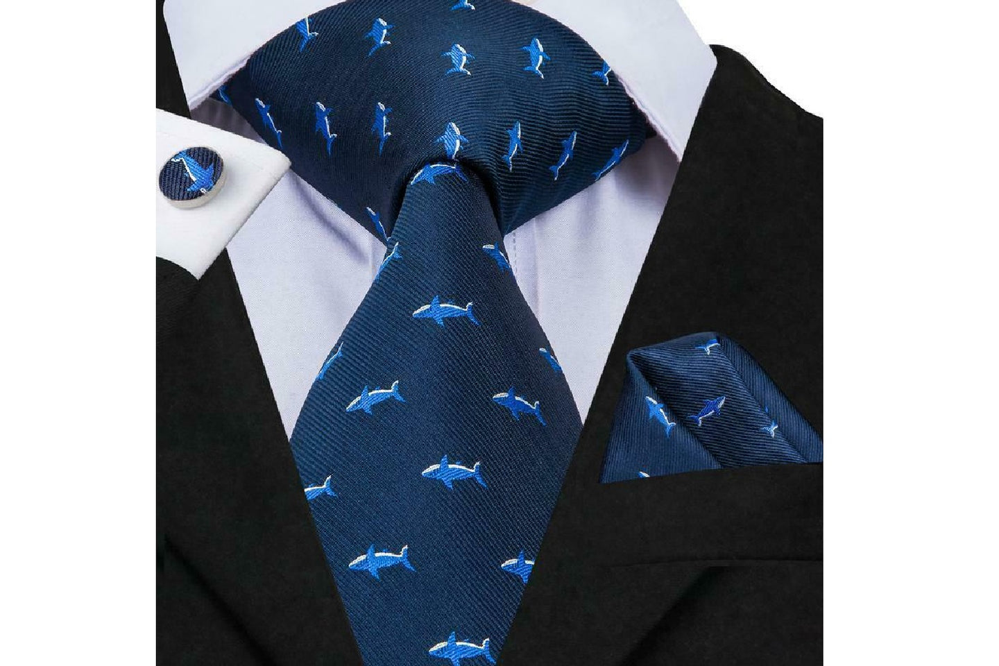 Designer Silk Tie Set (Blue)