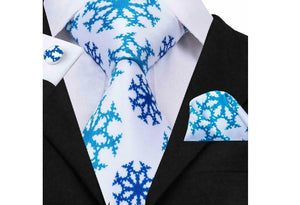 Designer Silk Tie Set (Blue)