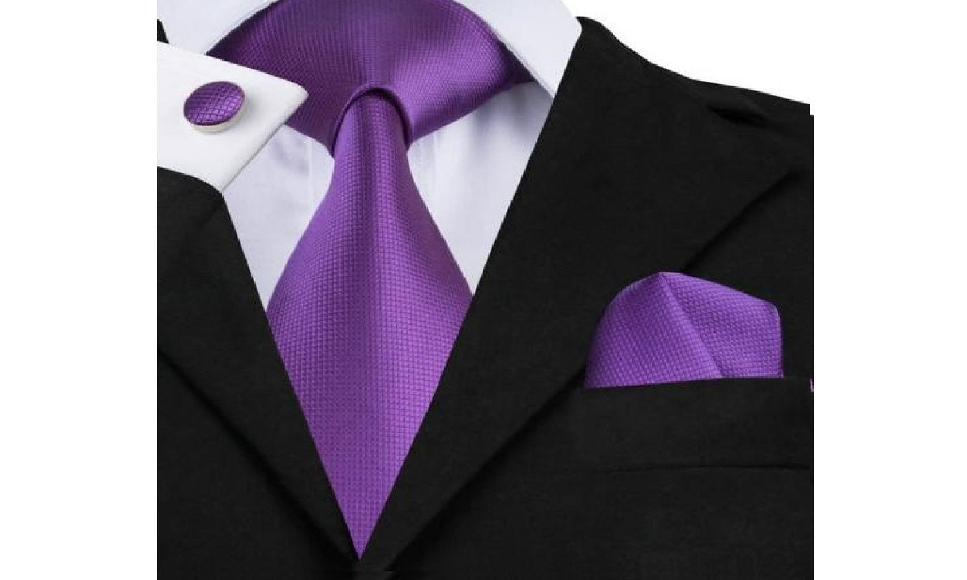 Designer Silk Tie Set (Purple)