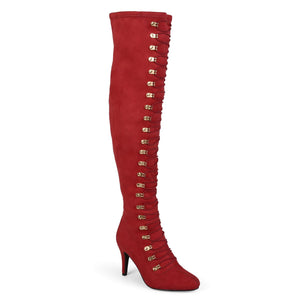 Journee Collection NEW Over the Knee Thigh High Red Gold Boots