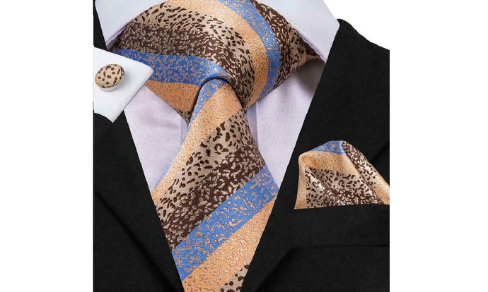 Designer Silk Tie Set (Yellow)