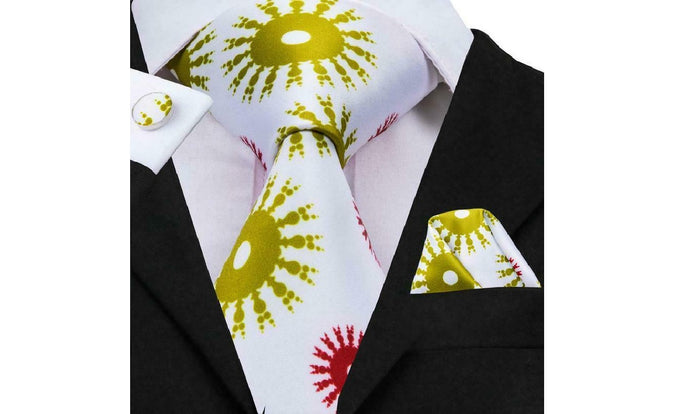 Designer Silk Tie Set (Yellow)