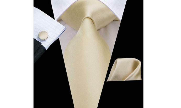 Designer Silk Tie Set (Yellow)