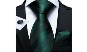 Designer Silk Tie Set (Green)