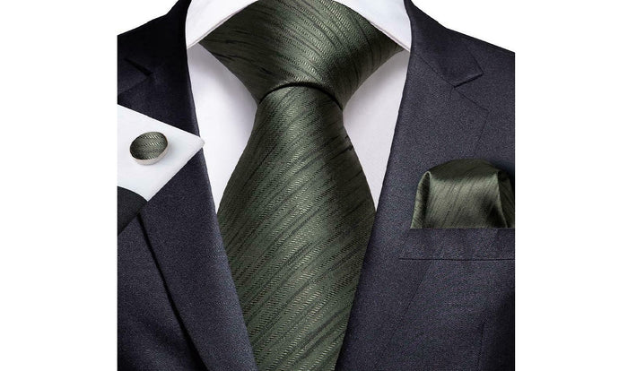 Designer Silk Tie Set (Green)