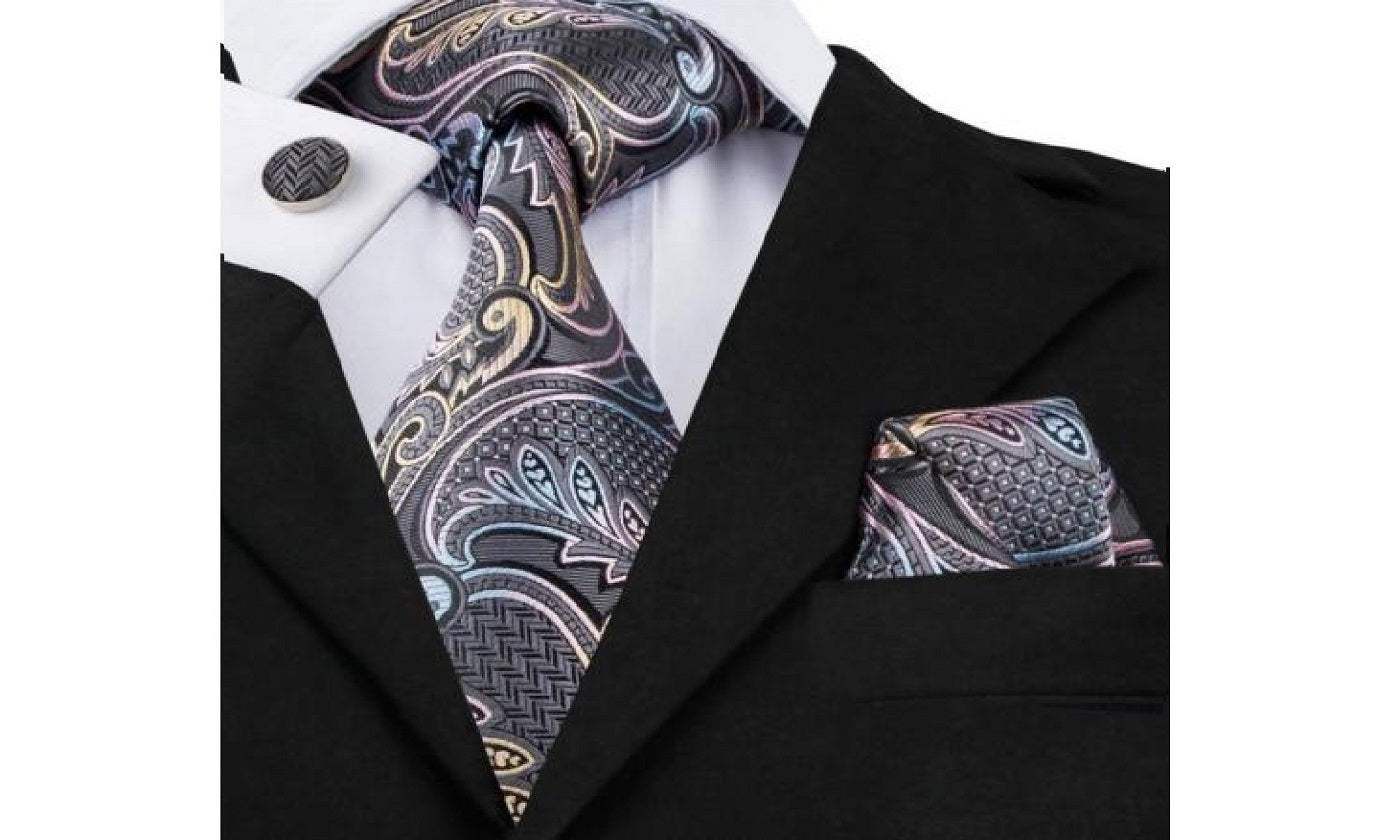 Designer Silk Tie Set (Neutral)